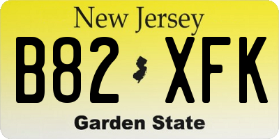 NJ license plate B82XFK