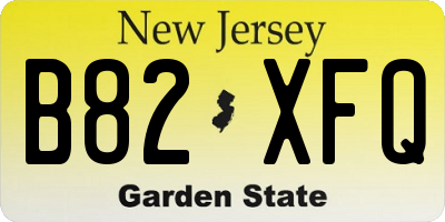 NJ license plate B82XFQ