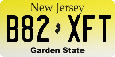 NJ license plate B82XFT