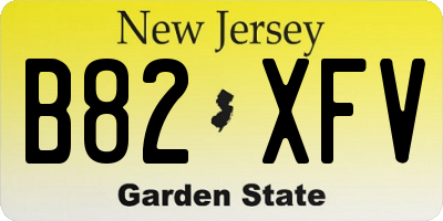 NJ license plate B82XFV