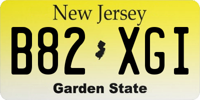 NJ license plate B82XGI