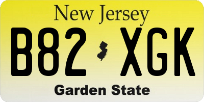 NJ license plate B82XGK