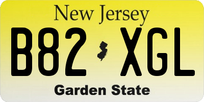 NJ license plate B82XGL