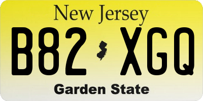 NJ license plate B82XGQ