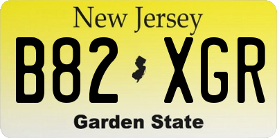 NJ license plate B82XGR