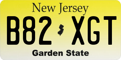NJ license plate B82XGT