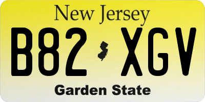 NJ license plate B82XGV