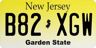 NJ license plate B82XGW