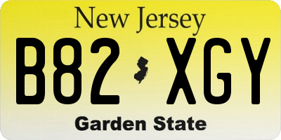 NJ license plate B82XGY