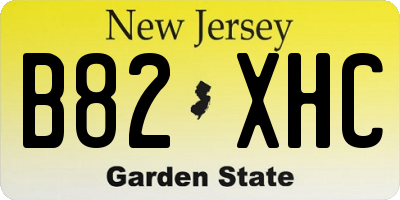 NJ license plate B82XHC