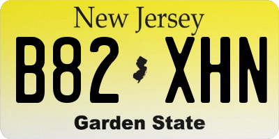 NJ license plate B82XHN