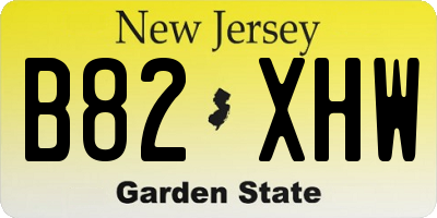 NJ license plate B82XHW