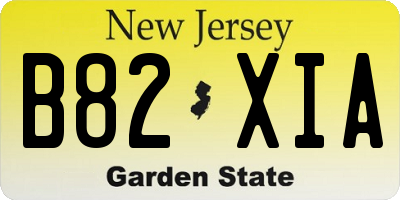 NJ license plate B82XIA