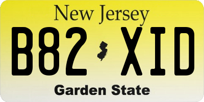 NJ license plate B82XID