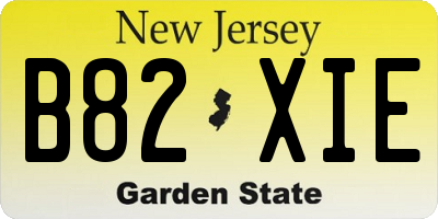 NJ license plate B82XIE