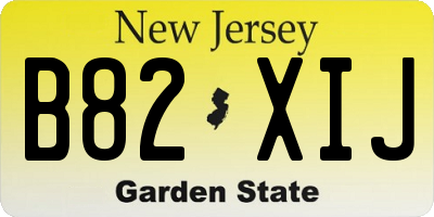 NJ license plate B82XIJ