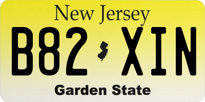 NJ license plate B82XIN