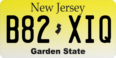 NJ license plate B82XIQ