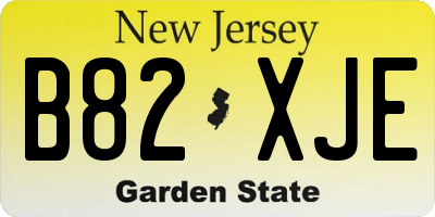 NJ license plate B82XJE