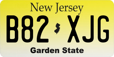 NJ license plate B82XJG