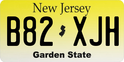 NJ license plate B82XJH