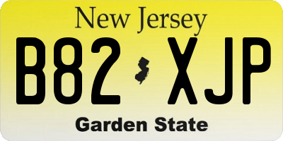 NJ license plate B82XJP