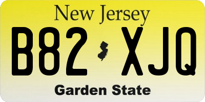 NJ license plate B82XJQ