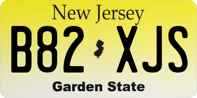 NJ license plate B82XJS