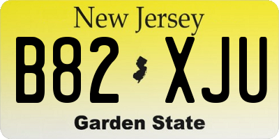 NJ license plate B82XJU