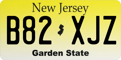 NJ license plate B82XJZ