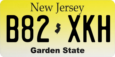 NJ license plate B82XKH