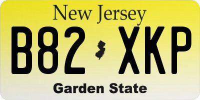 NJ license plate B82XKP