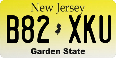 NJ license plate B82XKU