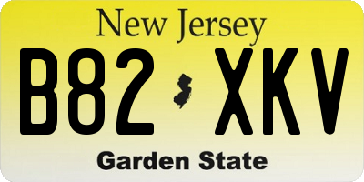 NJ license plate B82XKV