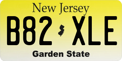 NJ license plate B82XLE