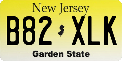 NJ license plate B82XLK