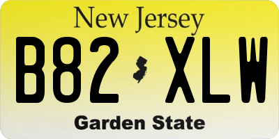 NJ license plate B82XLW