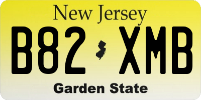 NJ license plate B82XMB