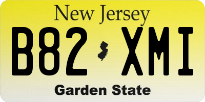 NJ license plate B82XMI