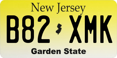 NJ license plate B82XMK