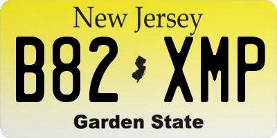NJ license plate B82XMP