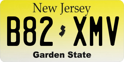 NJ license plate B82XMV
