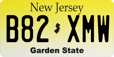 NJ license plate B82XMW