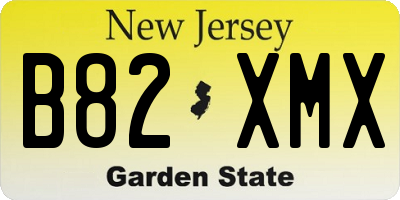 NJ license plate B82XMX