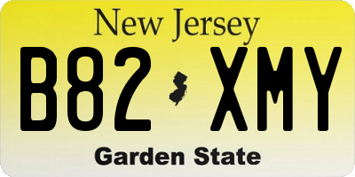 NJ license plate B82XMY