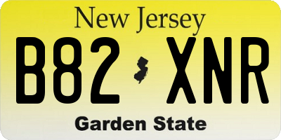 NJ license plate B82XNR