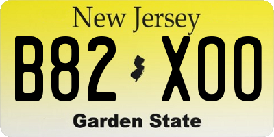 NJ license plate B82XOO