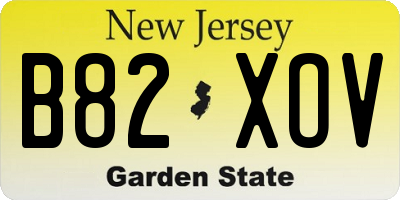 NJ license plate B82XOV