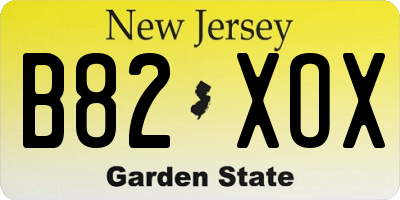 NJ license plate B82XOX