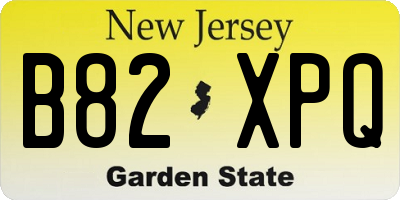 NJ license plate B82XPQ